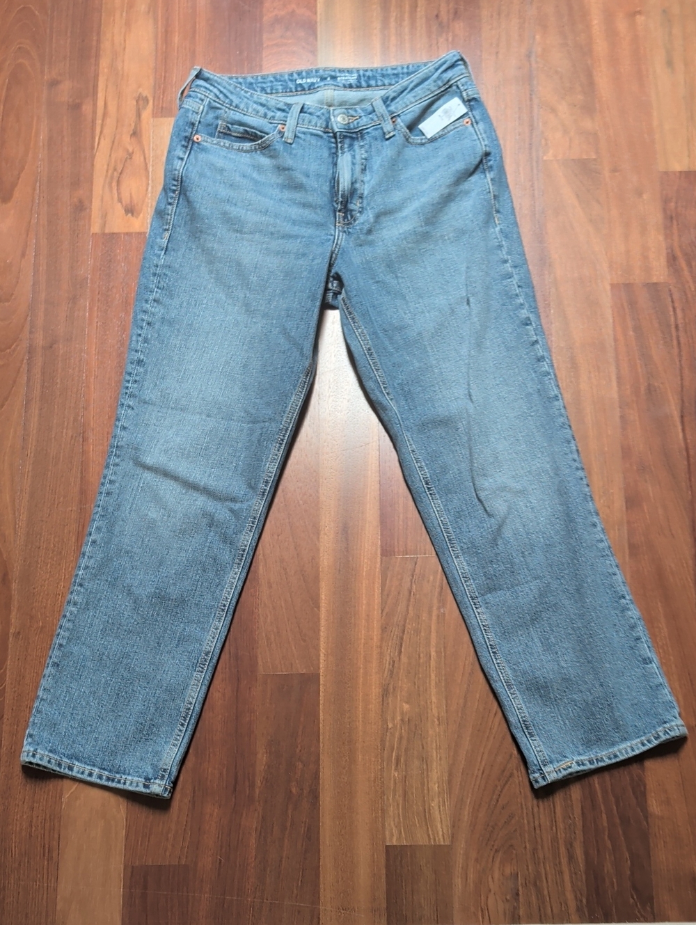 Old Navy Extra High Rise Straight Jeans Medium Wash Sz 8P NWT